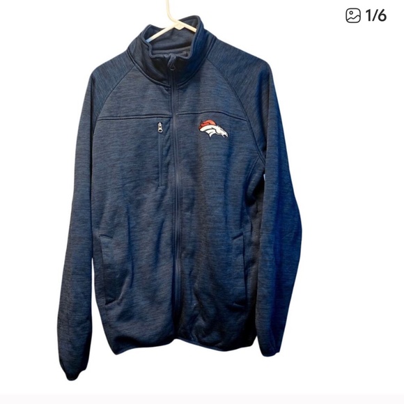 NFL Denver Broncos Blue Full Zip Men’s Jacket Size M NFL Team Apparel - Picture 1 of 10